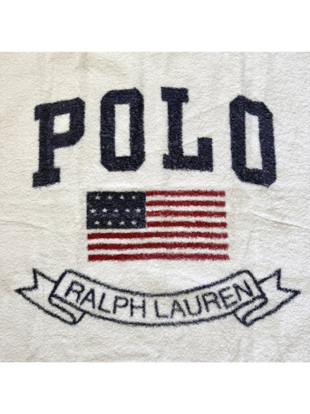 (2) VTG Polo Ralph Lauren American Flag USA Beach Bath Towels Plush Set 60”x35” - Picture 2 of 8